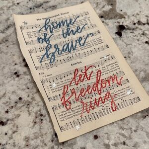 "Patriotic Duo" Embossed Hymnal Page